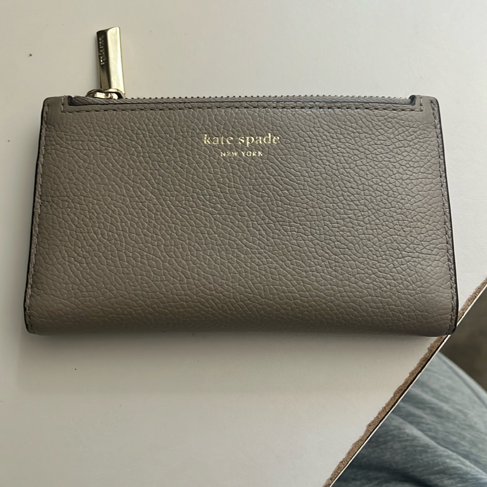 Kate Spade Grey Wallet with zipper coin pouch